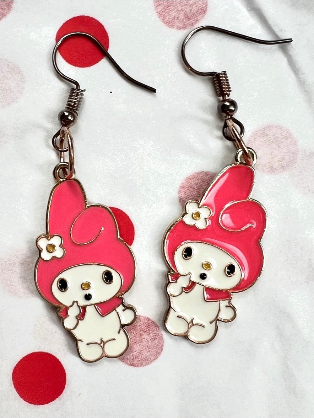 Cute Pink Character Dangle Earrings My Melody